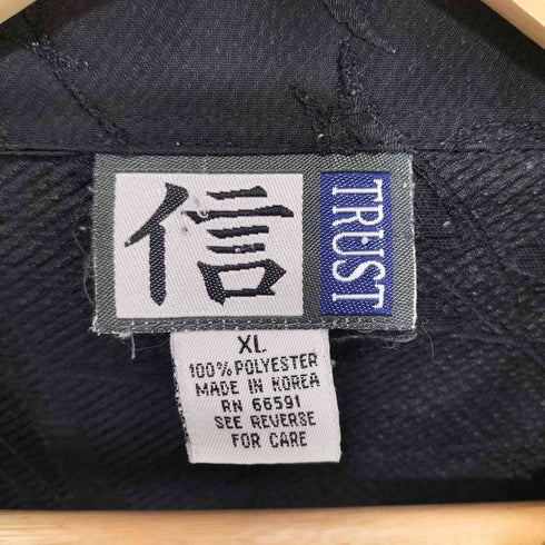 信 TRUST 90-00S 韓国製 漢字 竹 刺繍 オープンカラー シャツ メンズ import:XL