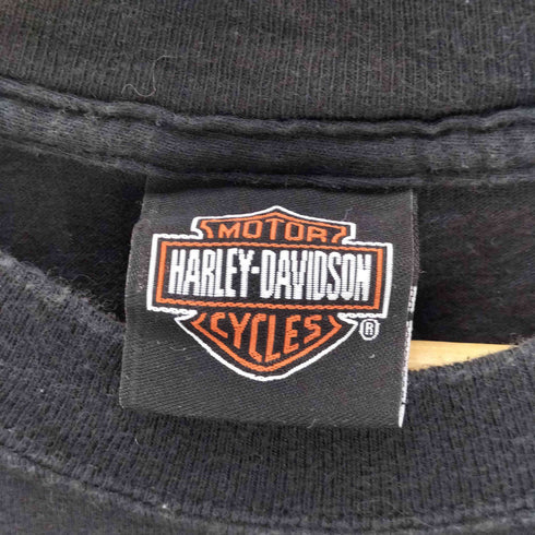 ハーレーダビッドソン HARLEY-DAVIDSON 00s USA製 Hanesボディ スカルロゴ 両面プリントTシャツ コピーライト2007 メンズ import:L