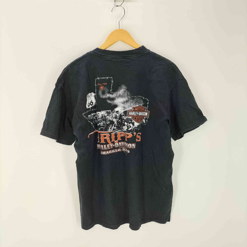 ハーレーダビッドソン HARLEY-DAVIDSON 00s USA製 Hanesボディ スカルロゴ 両面プリントTシャツ コピーライト2008 メンズ import:L