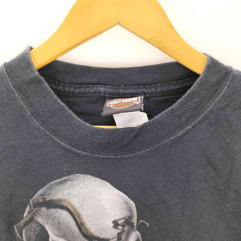 ハーレーダビッドソン HARLEY-DAVIDSON 00s USA製 Hanesボディ スカルロゴ 両面プリントTシャツ コピーライト2008 メンズ import:L