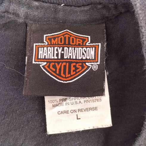 ハーレーダビッドソン HARLEY-DAVIDSON 00s USA製 Hanesボディ スカルロゴ 両面プリントTシャツ コピーライト2008 メンズ import:L