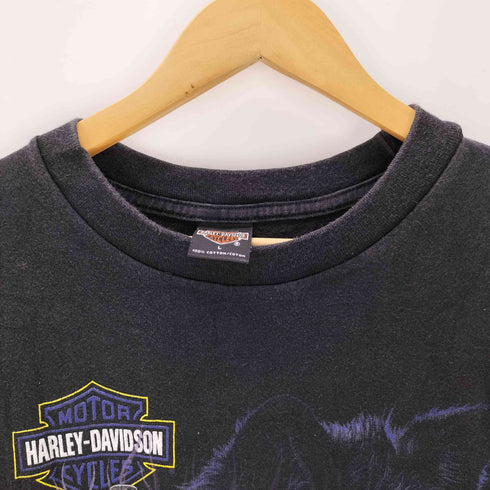 ハーレーダビッドソン HARLEY-DAVIDSON 90s USA製 フレイム ウルフ 両面プリントTシャツ コピーライト1999 メンズ import:L