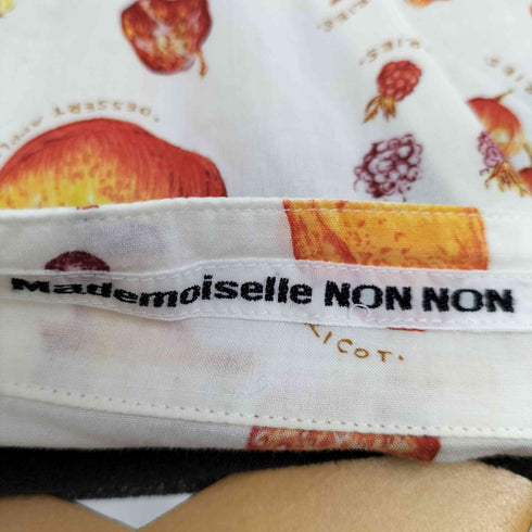 マドモアゼルノンノン mademoiselle NON NON フルーツ柄 チャイナ半袖シャツ レディース L