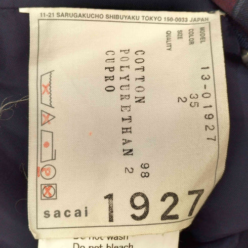 サカイ Sacai スタッズデザインチェックワンピース レディース 2