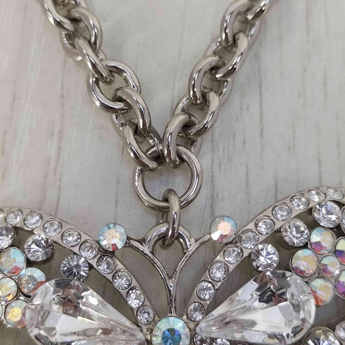 アナスイ ANNA SUI 蝶 ストーン装飾 シルバーブレスレット レディース