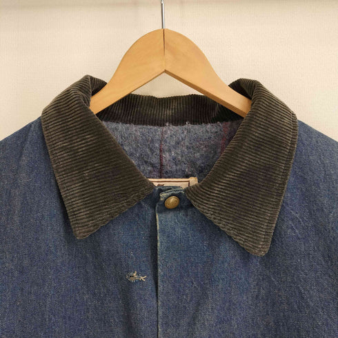 ウォールズ WALLS 70S 裏地ストライプ柄ブランケット 襟コーデュロイ デニムカバーオール ハンティングジャケット メンズ