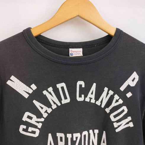 チャンピオン Champion 復刻 ランタグ 目付き 袖シングルステッチ 3段 プリント 半袖 カレッジ Tシャツ メンズ import:L