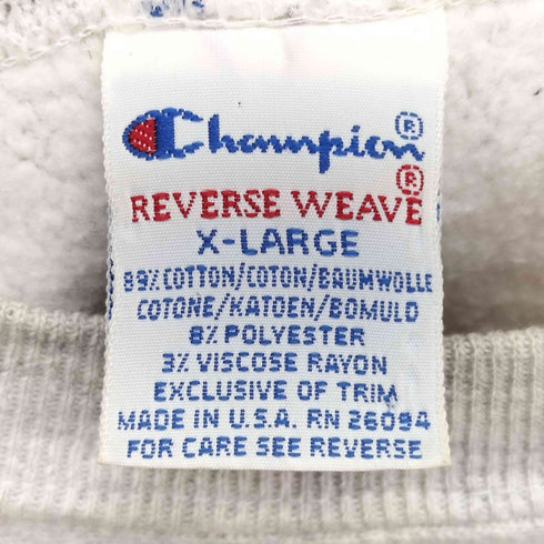 チャンピオン Champion 90s USA製 刺繍タグ MILTON Reverse Weave アーチプリントスウェット メンズ JPN:XL