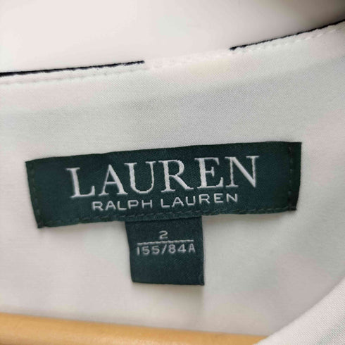 ローレンラルフローレン LAUREN RALPH LAUREN ウエスト ベルト ノースリーブ 花柄 ワンピース レディース US:0-2