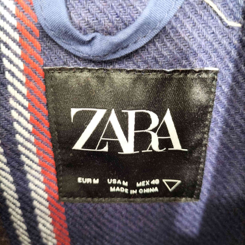 ザラ ZARA マルチチェック柄プルオーバー メンズ M