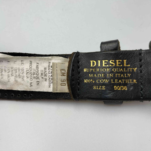 ディーゼル DIESEL イタリア製 カウレザー 鋲打ち スタッズ ベルト メンズ