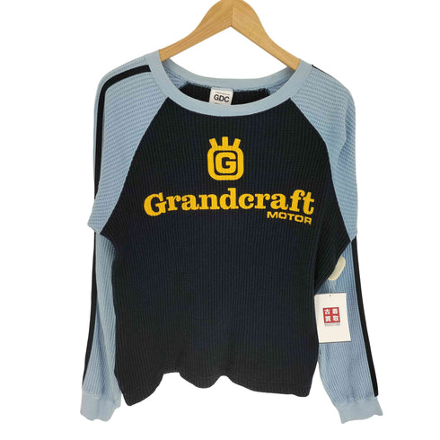ジーディーシー GDC GRANDCRAFT MOTOR 両面プリント サイドライン ワッフル サーマル ラグランスリーブ Tシャツ レディース