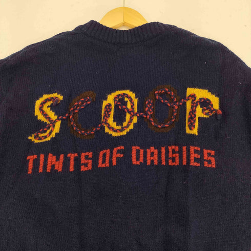 SCOOP TINTS OF DAISIES バック刺繍 ウール ナイロン ニット カーディガン メンズ M