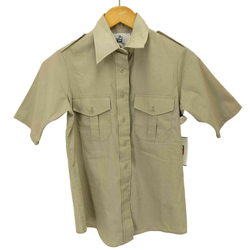 ウールリッチ WOOLRICH 70-80S USA製 白タグ S/S サファリ シャツ レディース