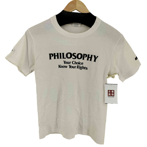 ダブルタップスブリンク WTAPS BULLINK PHILOSOPHY メッセージプリントクルーネックTシャツ レディース SMALL