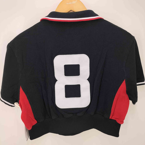 ポロラルフローレン POLO RALPH LAUREN ビッグポニー 刺繍 PRINCES TEAMPOLO BUILDING ナンバー リメイク クロップド ポロ シャツ レディース import:M