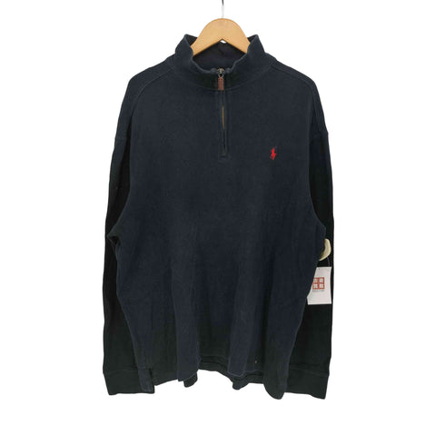 ポロバイラルフローレン Polo by RALPH LAUREN 90s ポニー刺繍 ハーフジップ コットンニット メンズ import:XL