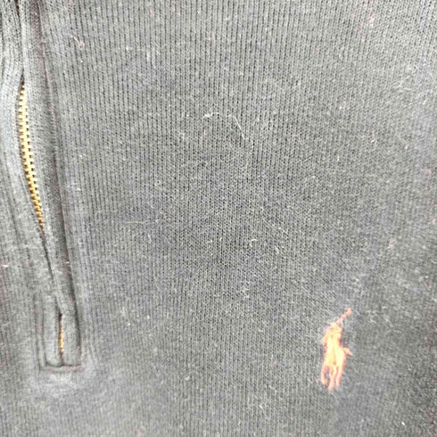 ポロバイラルフローレン Polo by RALPH LAUREN 90s ポニー刺繍 ハーフジップ コットンニット メンズ import:XL