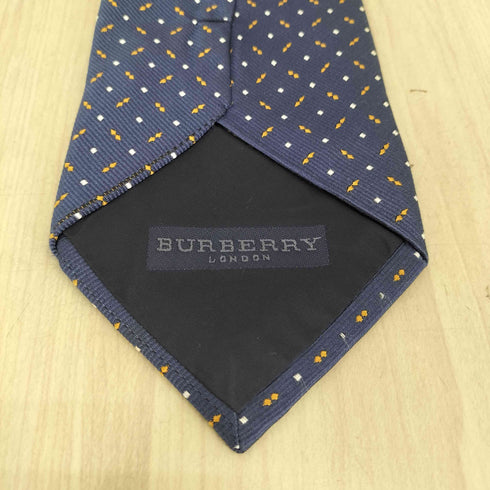 バーバリーロンドン BURBERRY LONDON イタリア製 総柄ロゴ刺繍シルクネクタイ メンズ