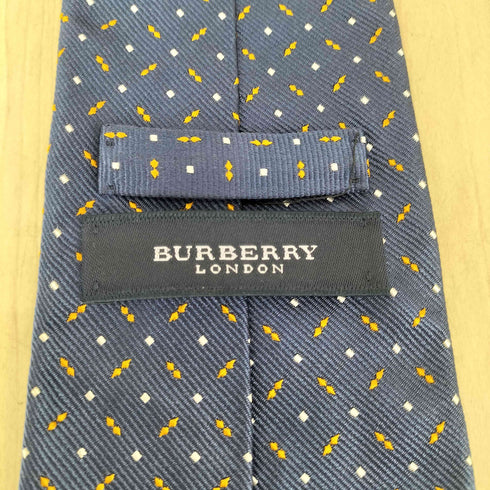 バーバリーロンドン BURBERRY LONDON イタリア製 総柄ロゴ刺繍シルクネクタイ メンズ