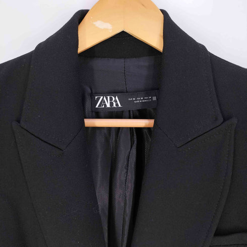 ザラ ZARA ポリレーヨン 金ボタン ダブルテーラードジャケット レディース import:XS