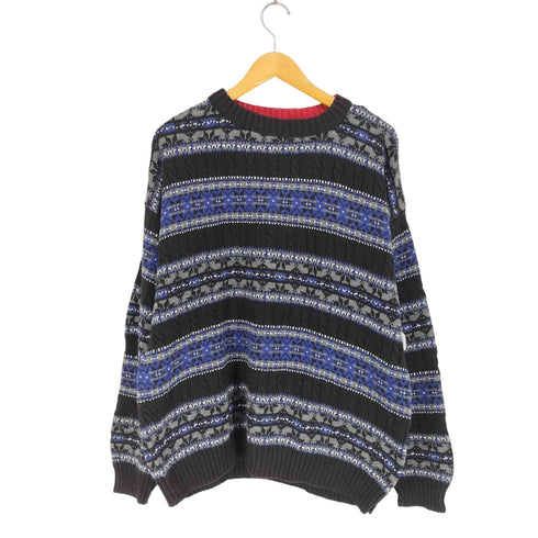 チャップスラルフローレン CHAPS RALPH LAUREN USA製 90s フェアアイル柄クルーネックニット メンズ JPN:L