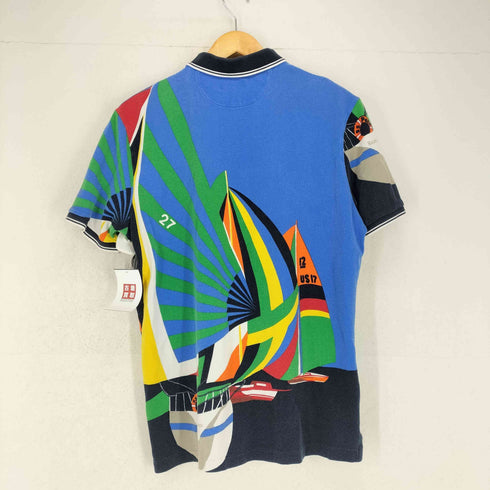 ポロラルフローレン POLO RALPH LAUREN 鹿の子 ヨット柄 ポニー刺繍S/Sポロシャツ メンズ JPN:M