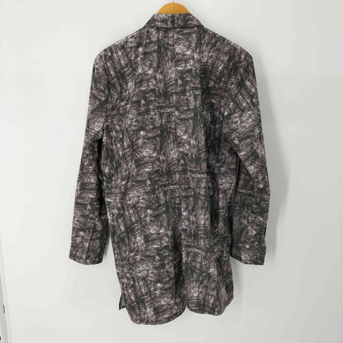 ノーアイディーブラック NO ID.BLACK グリッチプリントアシンメトリーロングシャツ メンズ ONE SIZE