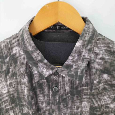 ノーアイディーブラック NO ID.BLACK グリッチプリントアシンメトリーロングシャツ メンズ ONE SIZE