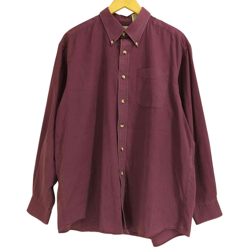 エルエルビーン L.L.Bean 90-00s コットン ボタンダウン 長袖 無地シャツ メンズ import:L