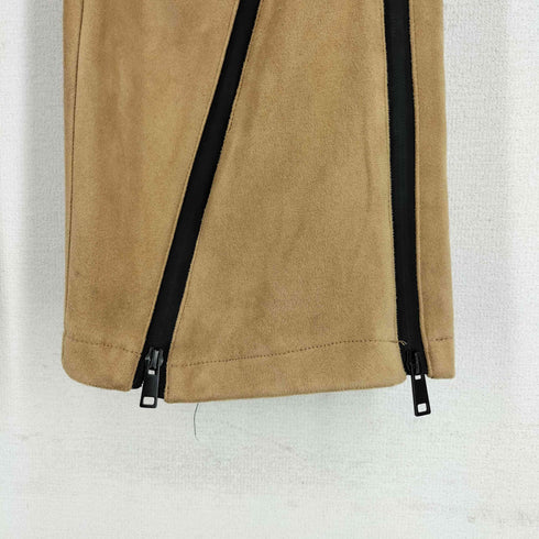 XINYINSU ジップ カーブデザイン フェイクスエード ストレートパンツ メンズ JPN:XL