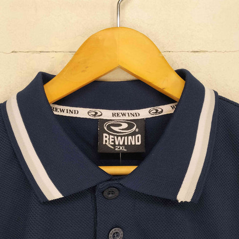 REWIND ロゴ刺繍ポロシャツ メンズ 2XL