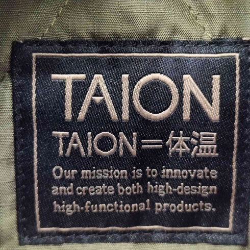 タイオン TAION ミリタリー リブハイネックWジップ ダウンベスト メンズ JPN:XL