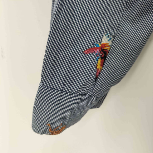 エトロ ETRO イタリア製 BEN ETRO ESSERE アニマル柄 ギンガムチェックシャツ メンズ