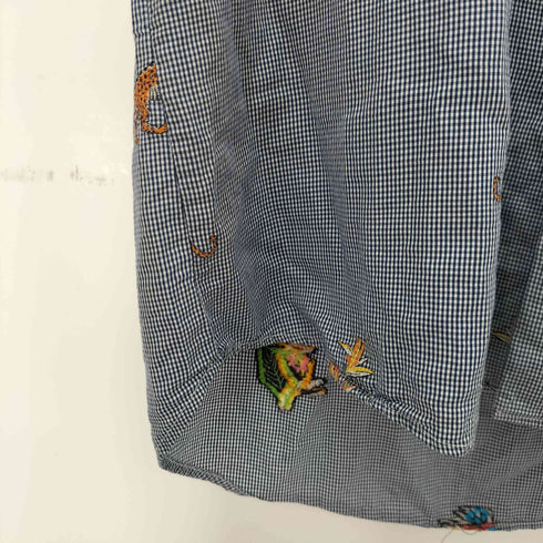 エトロ ETRO イタリア製 BEN ETRO ESSERE アニマル柄 ギンガムチェックシャツ メンズ