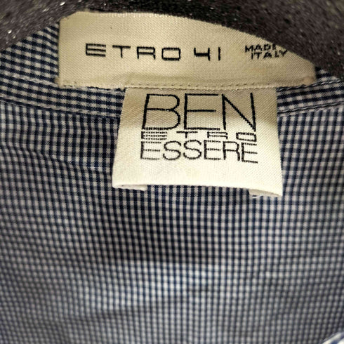 エトロ ETRO イタリア製 BEN ETRO ESSERE アニマル柄 ギンガムチェックシャツ メンズ