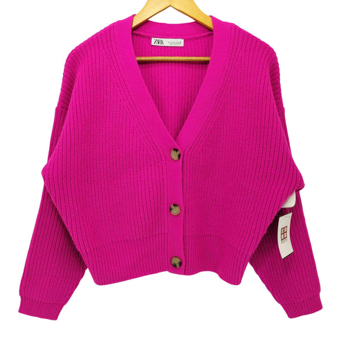 ザラ ZARA ネオン ニット カーディガン レディース import:L