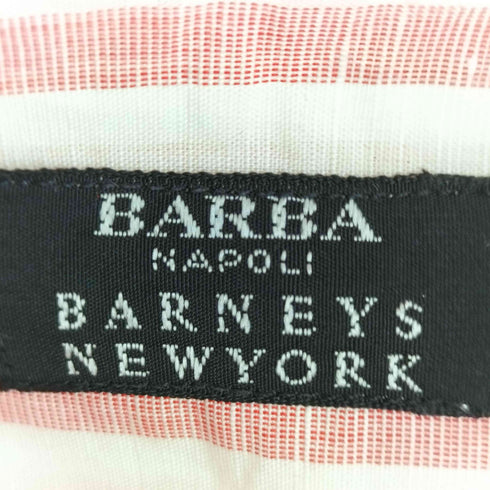 バーニーズニューヨーク BARNEYS NEWYORK イタリア製 ストライプ コットンリネン シャツ メンズ 40