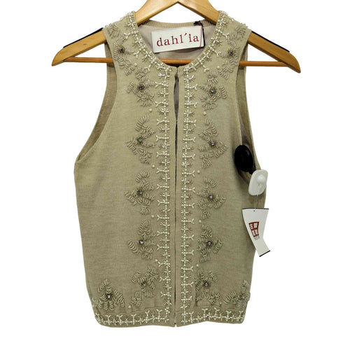ダリア dahl ia KNIT BEADS VEST レディース FREE
