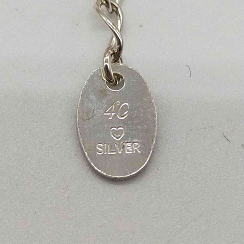 ヨンドシー 4℃ SILVER刻印 アクアマリン しずく型 ネックレス レディース