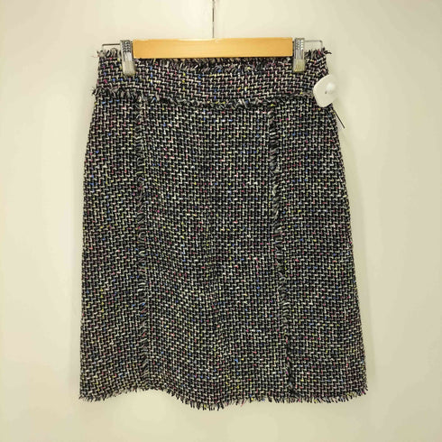 セオリー theory RAINBOW TWEED MIDI SKIRT レインボー ツイード ミニ丈 スカート レディース JPN:2