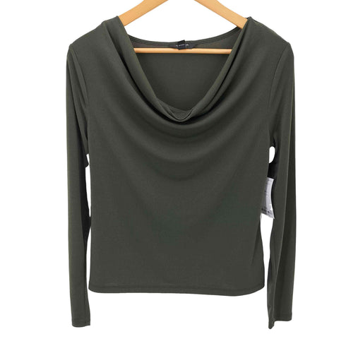 バナナリパブリック BANANA REPUBLIC 24SS LS COWL NECK N NMAL GREN ドレープネック L/S ブラウス レディース import:M
