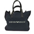 エンポリオアルマーニ EMPORIO ARMANI ロゴプリント ポーチ付 レザーハンドル キャンバス トートバッグ メンズ