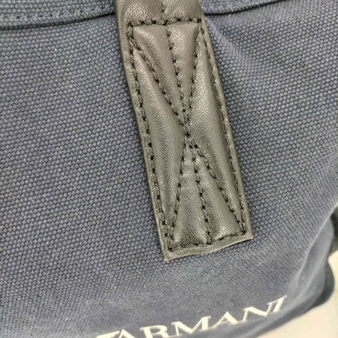 エンポリオアルマーニ EMPORIO ARMANI ロゴプリント ポーチ付 レザーハンドル キャンバス トートバッグ メンズ