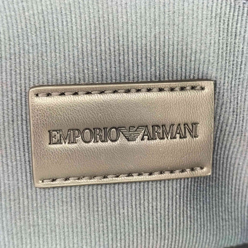 エンポリオアルマーニ EMPORIO ARMANI ロゴプリント ポーチ付 レザーハンドル キャンバス トートバッグ メンズ
