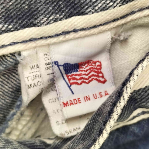 ROCKY MOUNTAIN CLOTHING USA製 変形 ストライプ デニム パンツ レディース 29/9