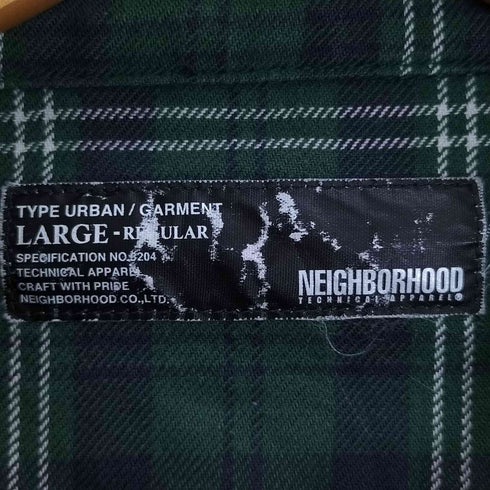 ネイバーフッド NEIGHBORHOOD ロゴプリント スナップボタン チェックシャツ メンズ JPN:L