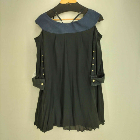 アンダーカバー UNDERCOVER 13AW Anatomicouture シルク オフショルダー 解体 チュニック ミニ丈ワンピース ブラウス レディース JPN:1