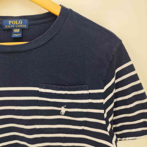 ポロラルフローレン POLO RALPH LAUREN ポニー刺繍 ボーダー S/S クルーネック Tシャツ インドコットン メンズ import:XL