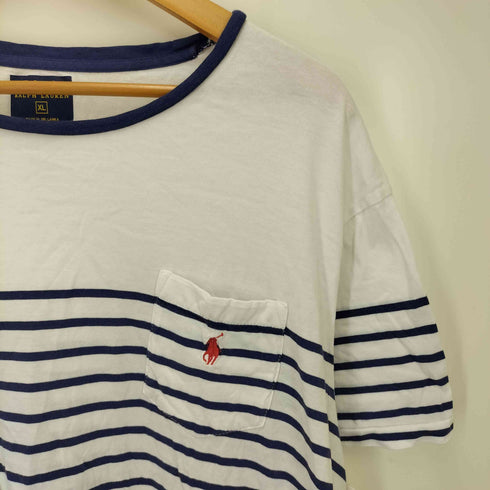 ポロラルフローレン POLO RALPH LAUREN ポニー刺繍 ボーダー S/S クルーネック Tシャツ メンズ import:XL